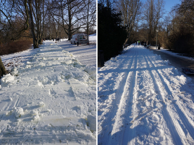 雑に作った雪の道はクロスカントリースキーコースを作るためでした！